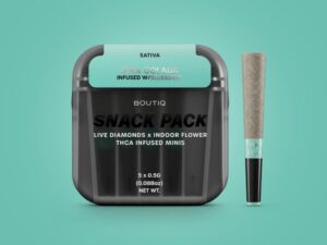 BOUTIQ SNACK PACK LIVE DIAMONDS 2.5G MINIS – PINA COLADA INFUSED W / BLUEBERRY